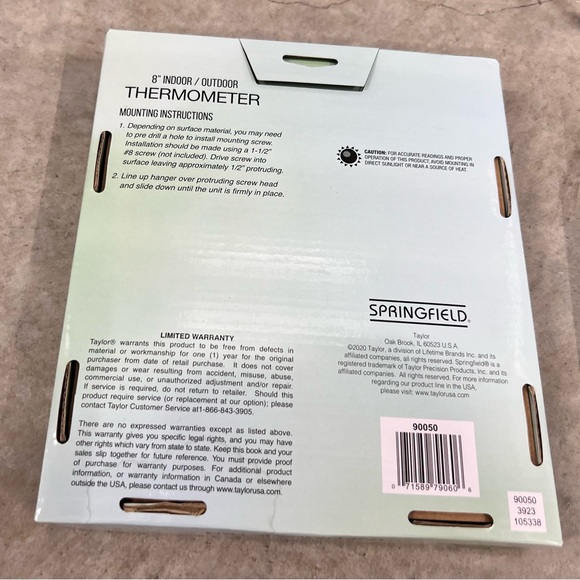 8” Indoor/Outdoor Thermometer - Picture 2 of 2